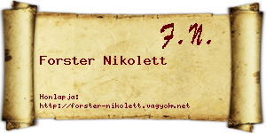 Forster Nikolett névjegykártya