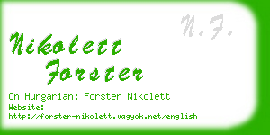 nikolett forster business card